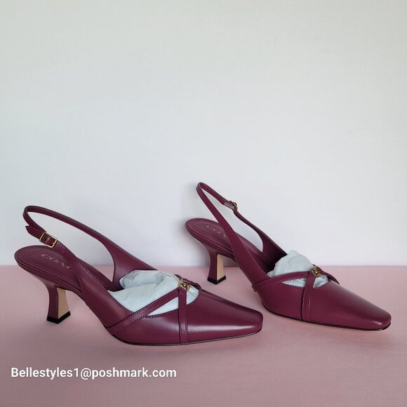 COACH Rowyn Smooth Leather Slingback Pumps- Pink- Women’s Size 8.5B ⭐ - Picture 6 of 16